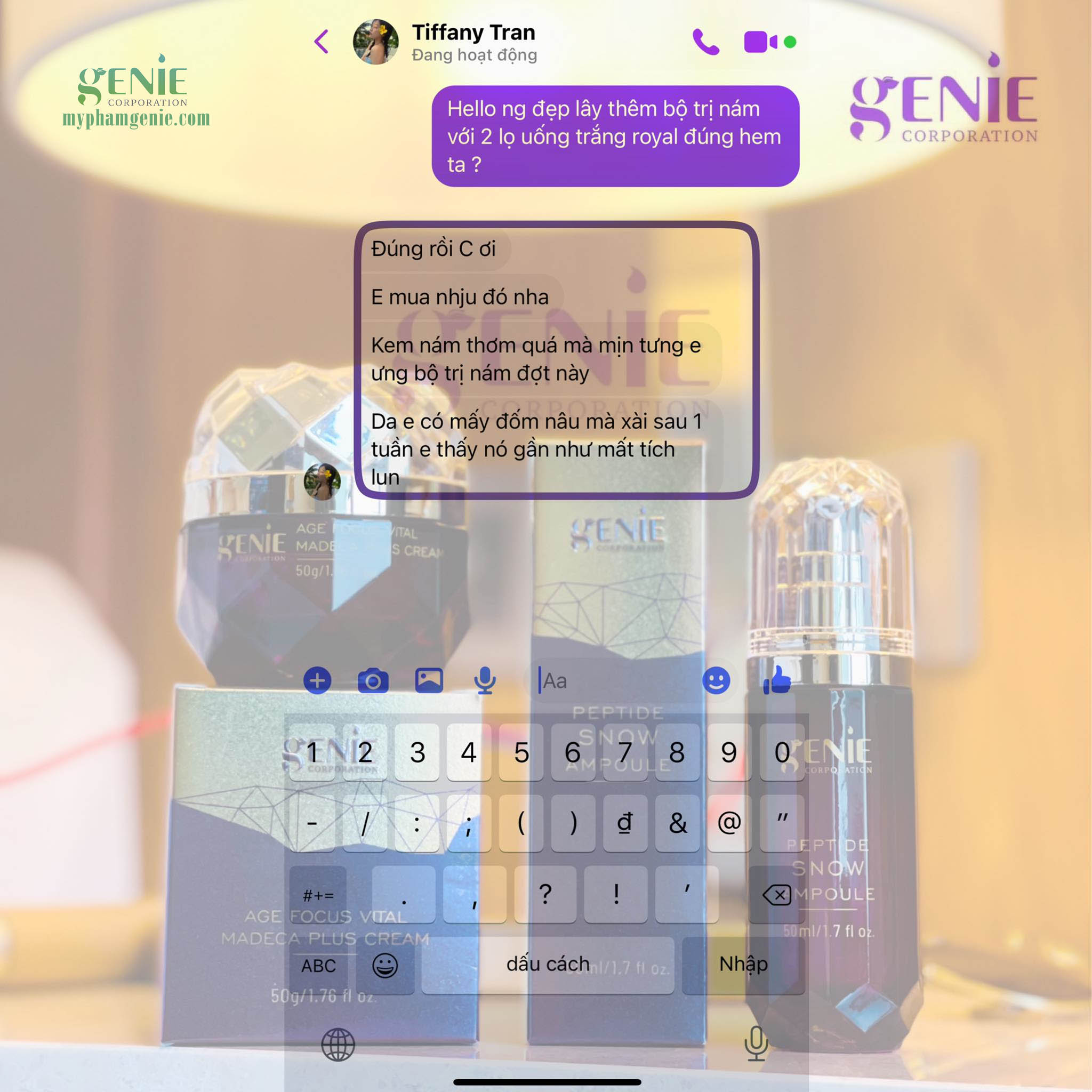 combo trị nám genie combo trị nám genie