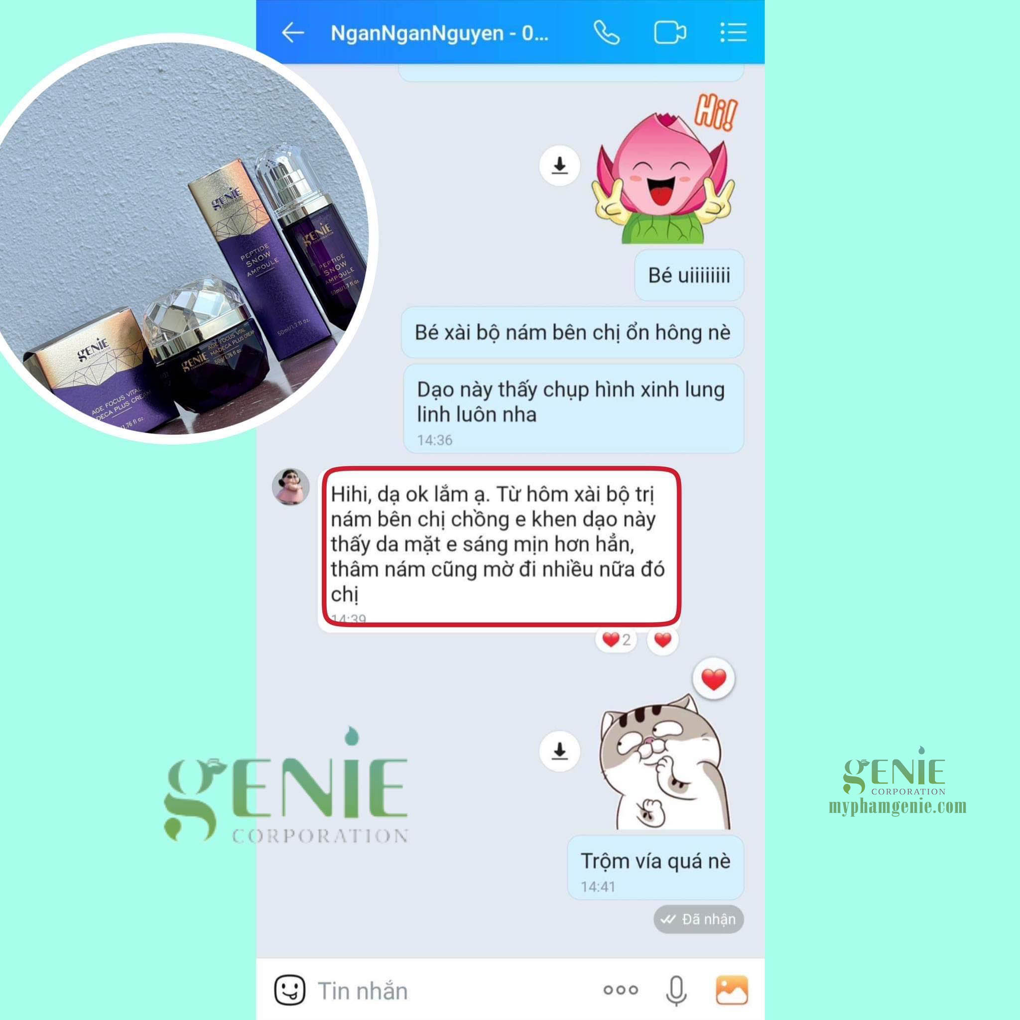 combo trị nám genie combo trị nám genie