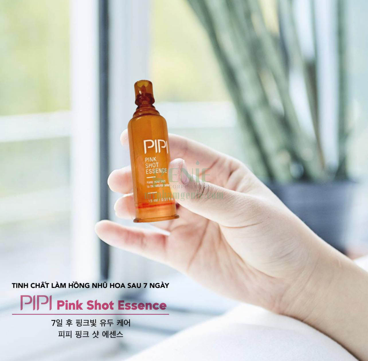 serum hồng nhũ hoa pipi pink shot essence