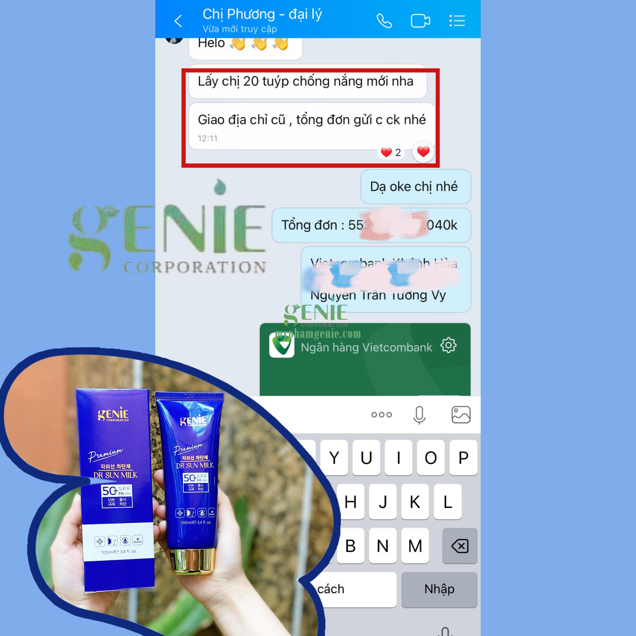 kem chống nắng genie hàn quốc