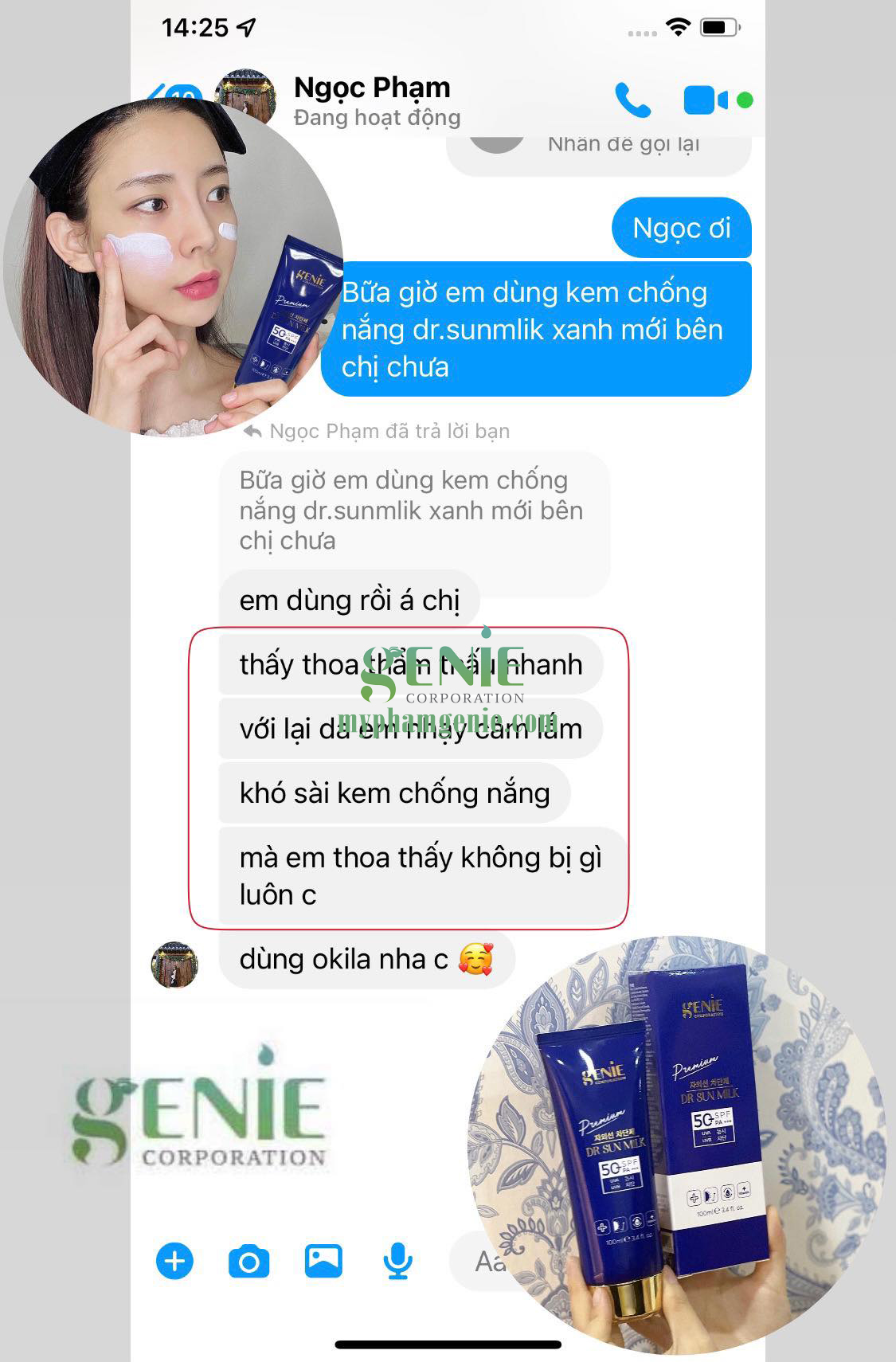 kem chống nắng genie hàn quốc
