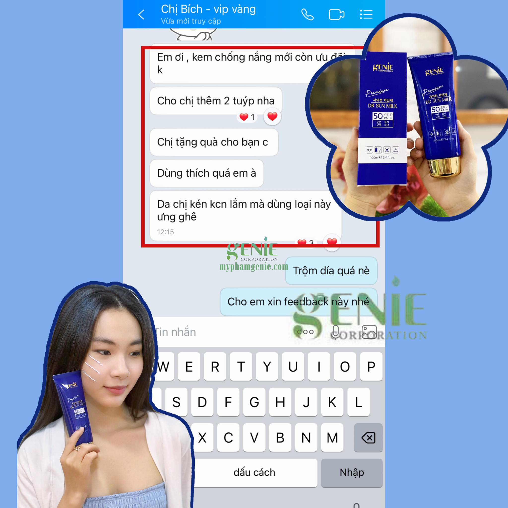 kem chống nắng genie hàn quốc