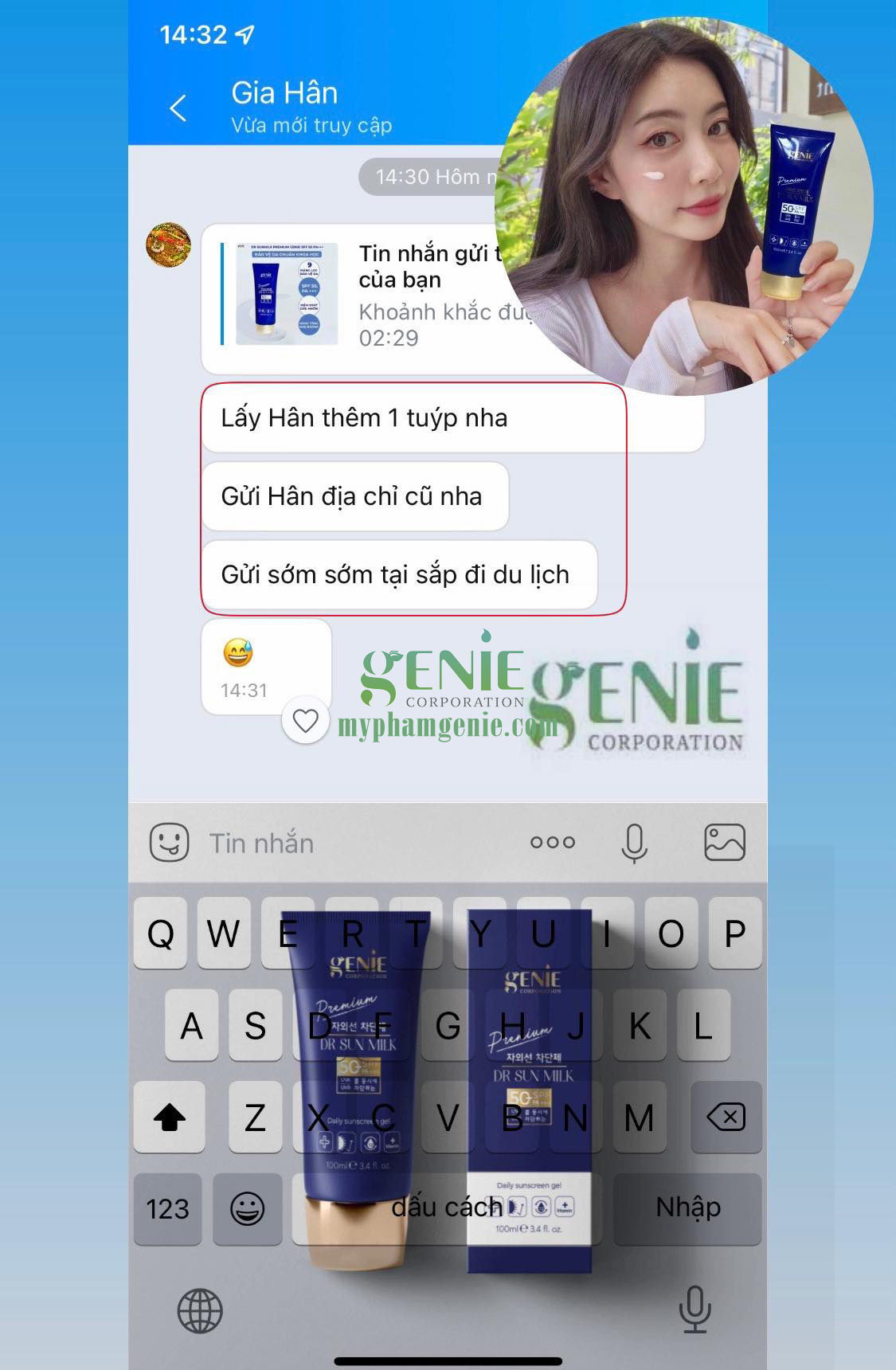 kem chống nắng genie hàn quốc