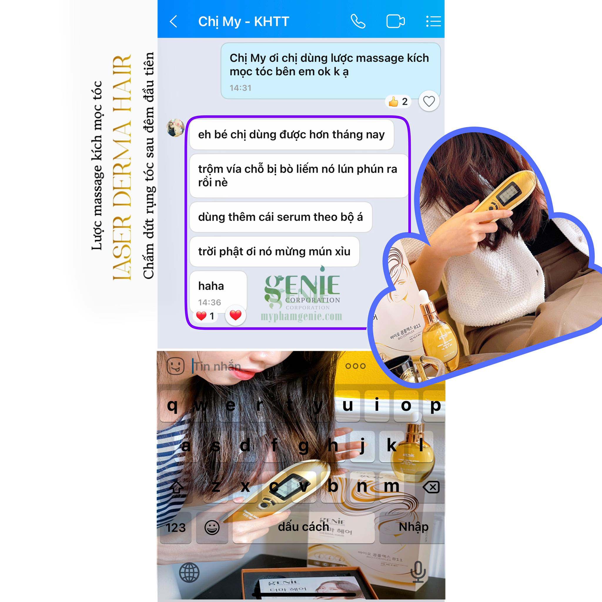 review lược massage tóc