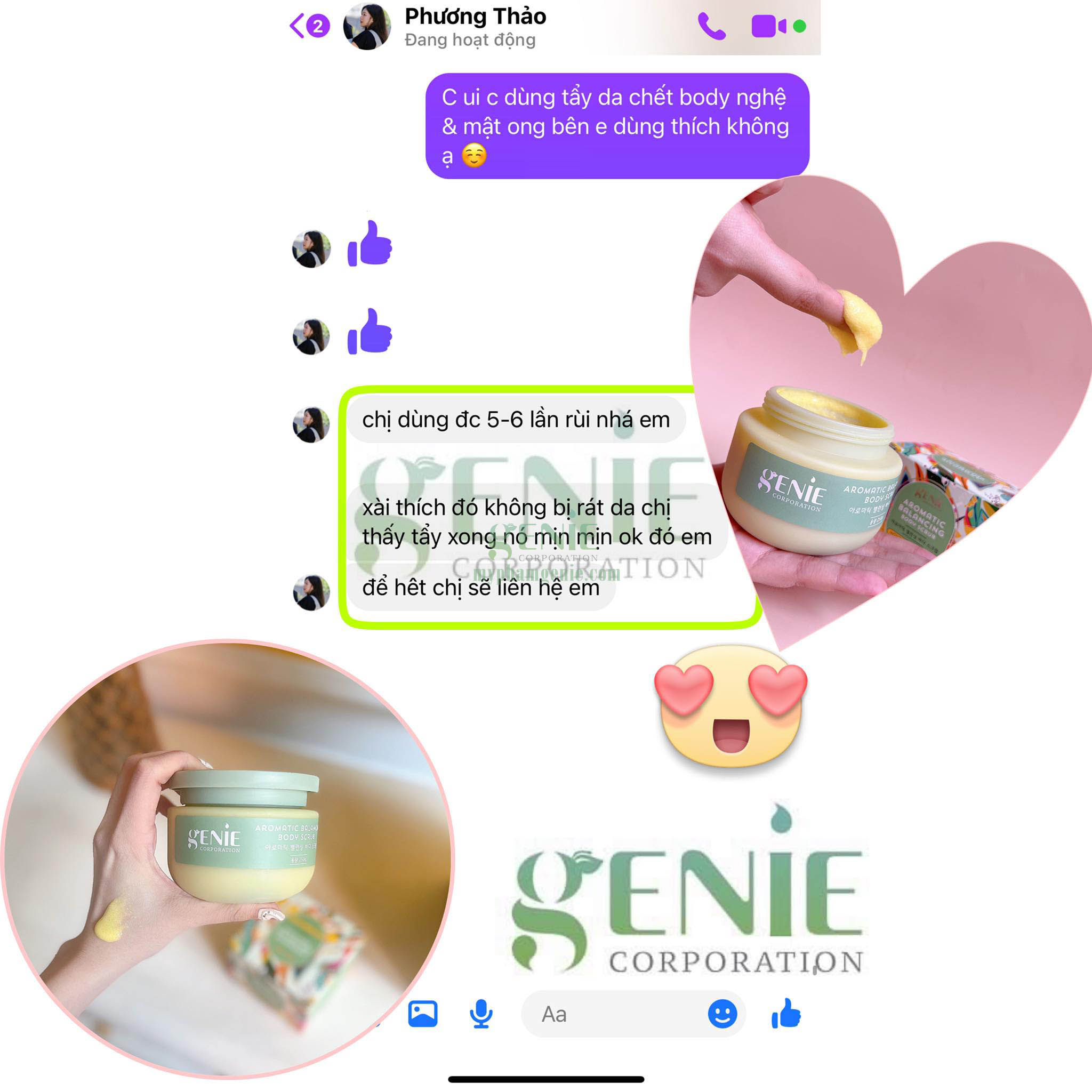 tẩy tế bào chết body genie | gel tẩy da chết toàn thân