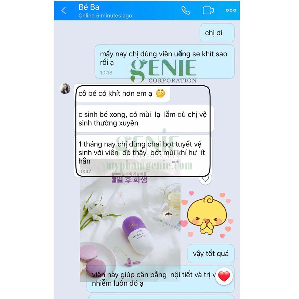 review viên uống se khít genie | viên uống se khít âm đạo