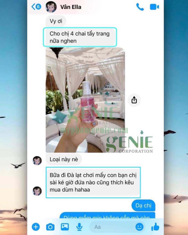 review nước tẩy trang genie | review sữa rửa mặt alaska genie