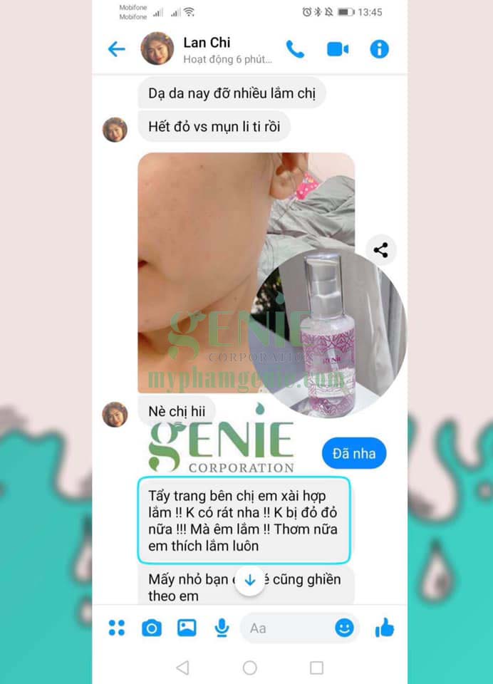 review nước tẩy trang genie | review sữa rửa mặt alaska genie