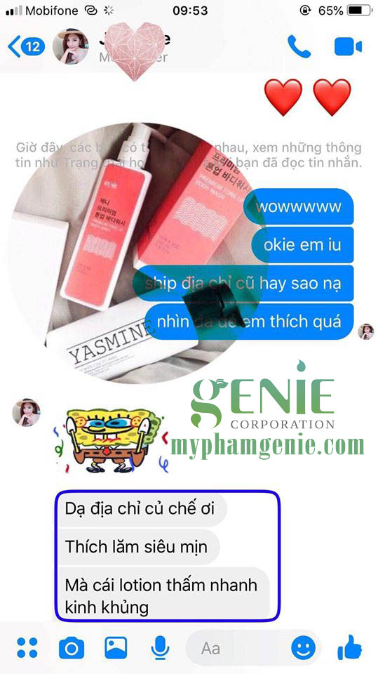 sữa tắm trắng da genie có tốt không